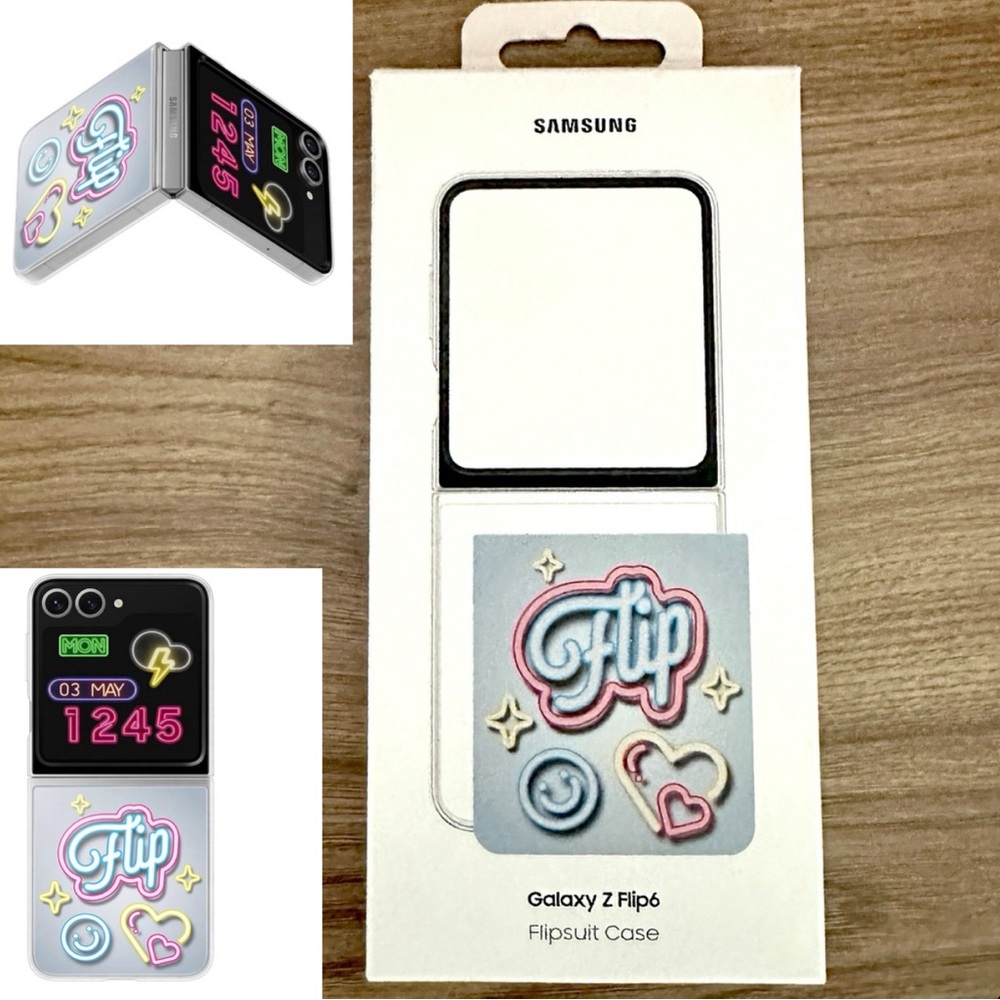 GENUINE Samsung Neon Flipsuit Case Cover for Galaxy Z Flip6 Clear NEW Not Sealed